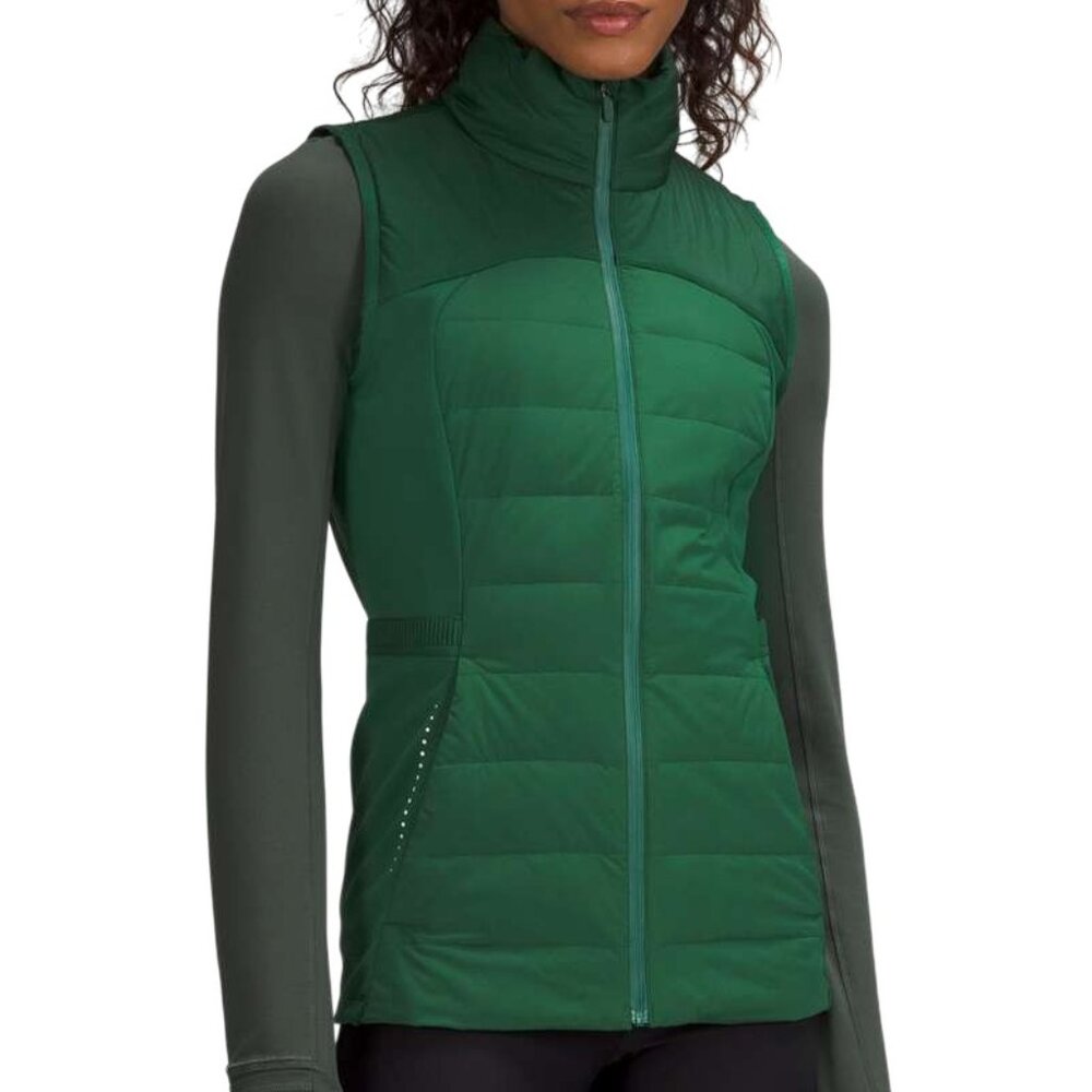 Lululemon Quilted Vest Women’s 8 Green Down For It All Everglade Athleisure - Picture 1 of 16